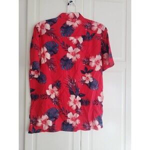 Margaritaville Hawaiian Shirt Island Wear Floral Red Floral - Mens LARGE - NEW